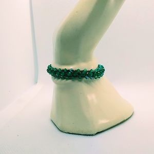 Crystal and Emerald gemstone bracelet